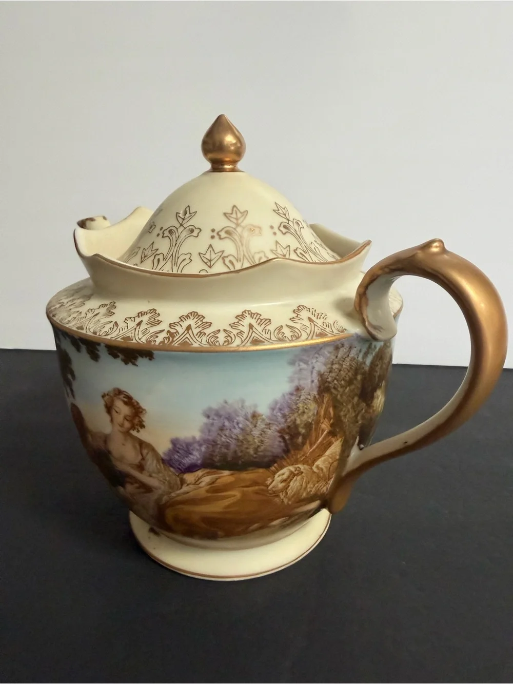 Rare Ardalt Victorian Musical Teapot 8x10” Vintage Japan